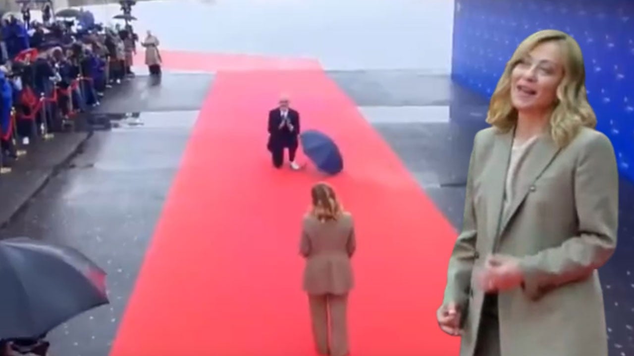 Liderler Zirvesi’nde dünyanın konuştuğu görüntüler... Meloni’nin önünde diz çöktü!