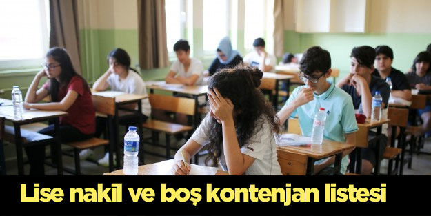 Lise nakil işlemleri boş kontenjan ve taban puan bilgileri e-okul.meb.gov.tr