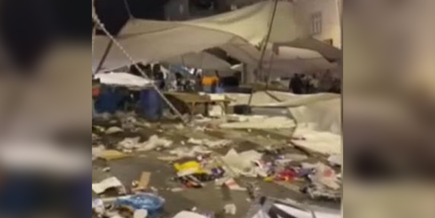 Lodos pazarı yıktı geçti! Panik dolu anlar kamerada