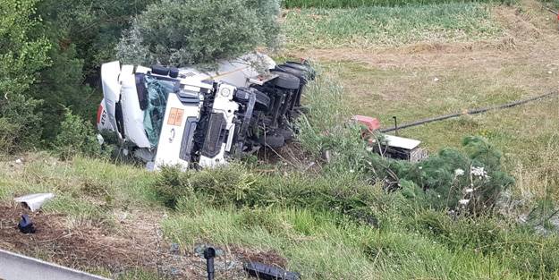 LPG yüklü tanker şarampole uçtu