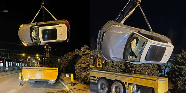 Lüks araç dereye uçtu! 1 yaralı