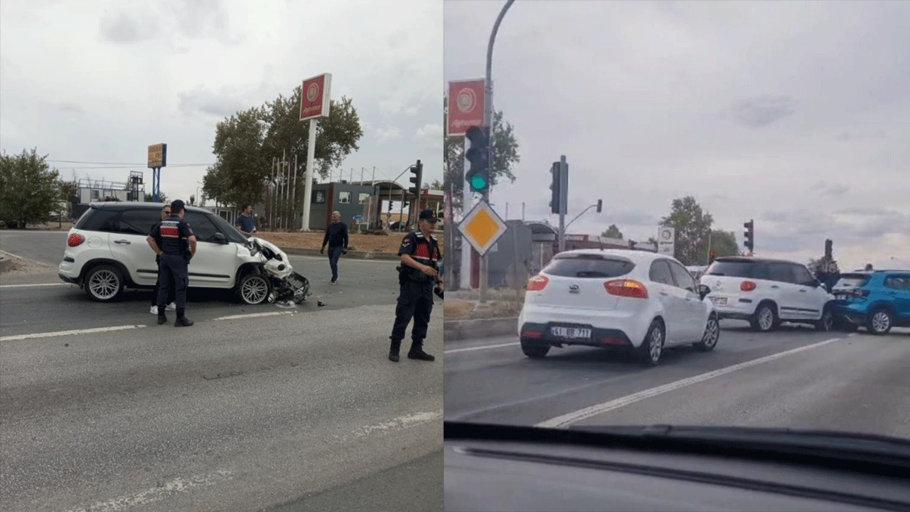 Lüleburgaz'da zincirleme kazada 3 otomobil birbirine girdi