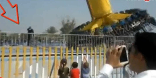 Lunaparkta korkunç kaza!../VİDEO