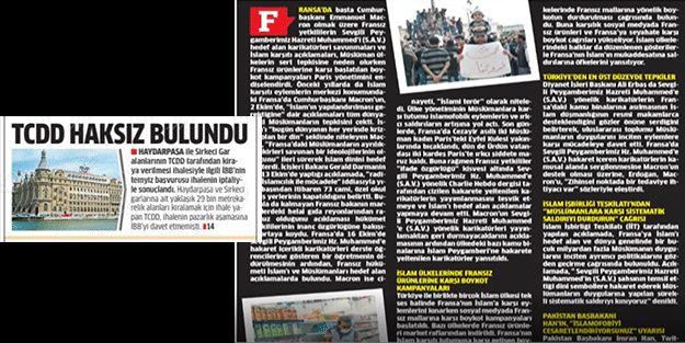 Maalesef Milli Gazete… Haydarpaşa Garı’na yer var Erdoğan’ın boykot çağrısına yer yok
