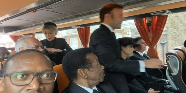 Macron kraliçesinin cenazesinde otobüs muavini oldu! 'Sayın yolcularımız cenaze molası 30 dk sürecektir...'