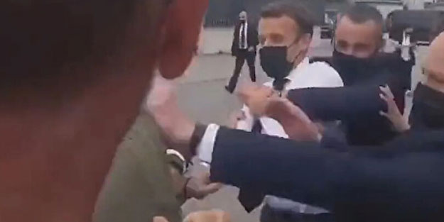 Macron'u tokat manyağı yaptılar! Yine saldırıya uğradı