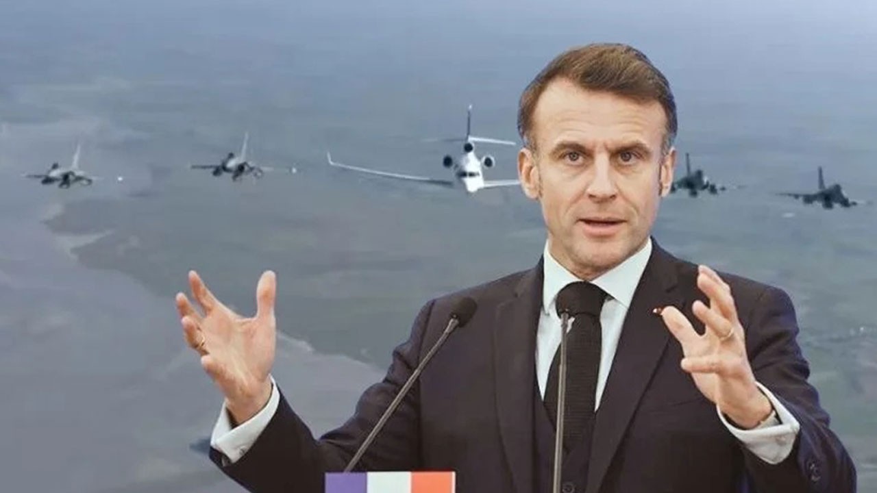 Macron’un korkusu alay konusu oldu! Bir şehirden diğerine 4 savaş uçağıyla gitti