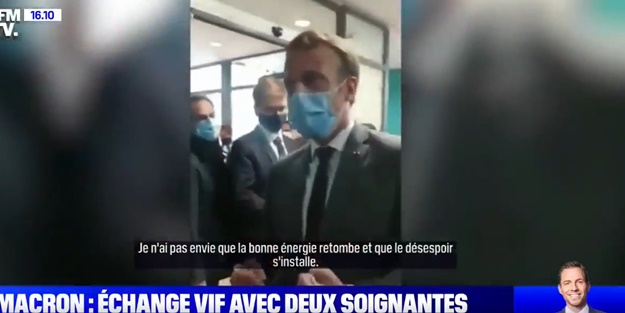 Macron'un önünü kesip hesap sordu: Artık sana inanmıyoruz