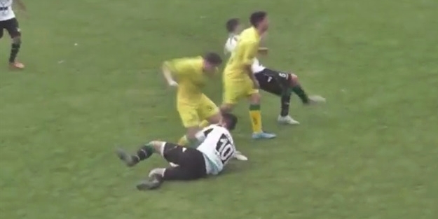 Maçta tekme ve yumruklar havada uçtu