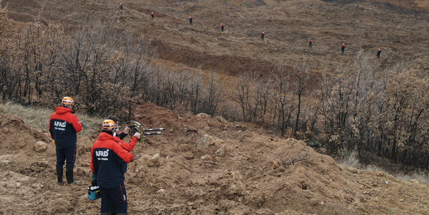Maden faciasının arama çalışmaları dron ile görüntülendi