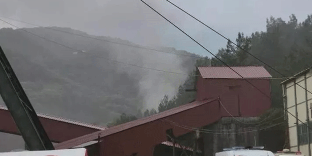 Maden ocağı günün ilk ışığında böyle görüntülendi