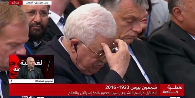 Mahmud Abbas Şimon Peres'in cenazesine katıldı!