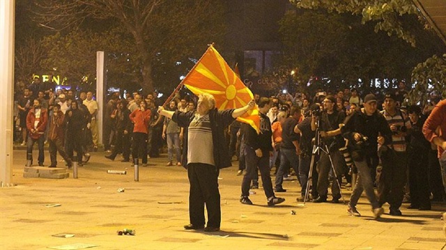 Makedonya'da protestolar 1. yılına girdi