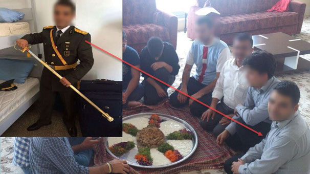 Maklube sofrasında bir üniformalı!