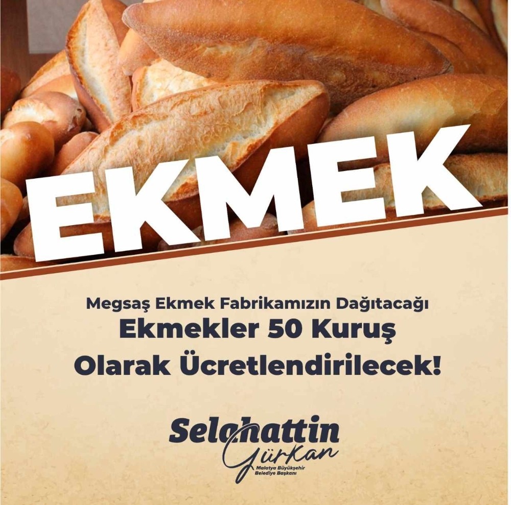 Malatya Büyükşehir Belediyesi ekmeği 50 kuruşa düşürdü 