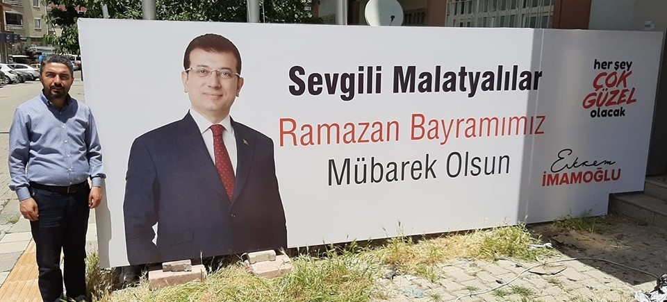 Malatya’da Ekrem İmamoğlu için afiş 