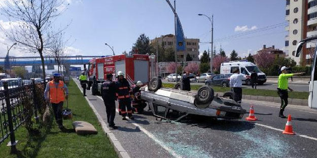 Malatya'da otomobil devrildi, sürücü yaralandı