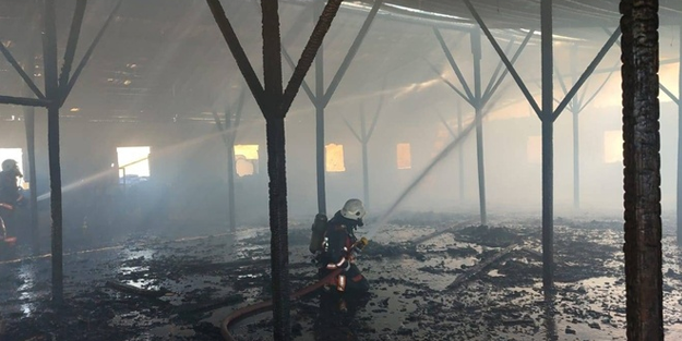 Malatya'da TOKİ konutları alanında yangın