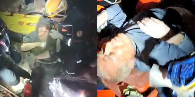 Malatya'da yaşlı çift enkaz altından 42 saat sonra kurtarıldı