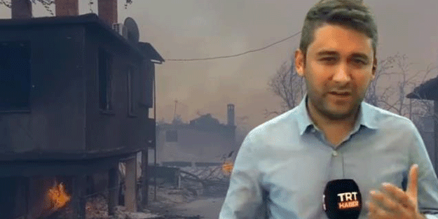 Manavgat'tan yayın yapan TRT muhabiri gözyaşlarını tutamadı!