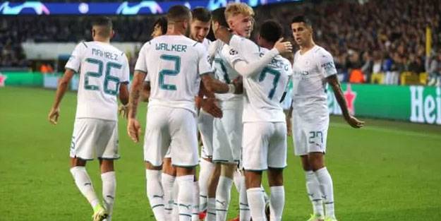 Manchester City, Club Brugge'ü gole boğdu