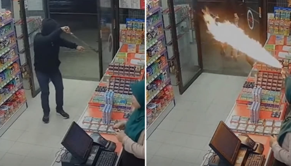 Mangal spreyi hayat kurtardı: Hırsızı dükkana girdiğine pişman etti!