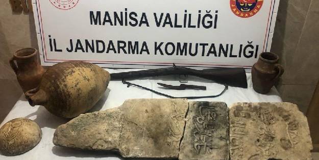 Manisa Kula'da tarihi eser operasyonu; çok sayıda tarihi eser ele geçirildi