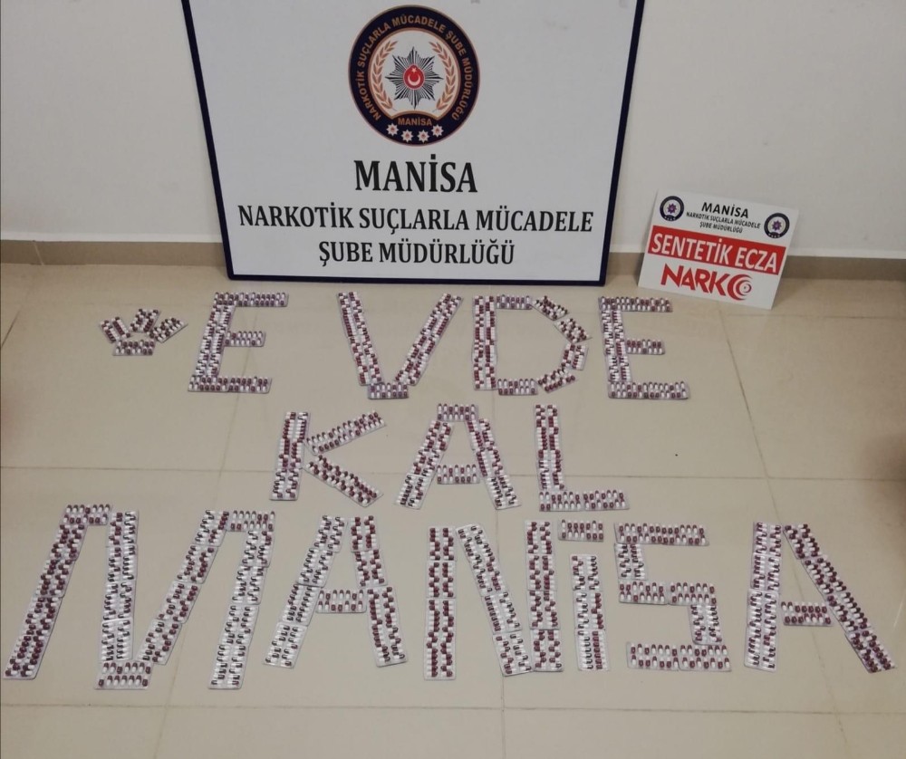 Manisa polisinden uyuşturucu operasyonunda ‘evde kal’ çağrısı 