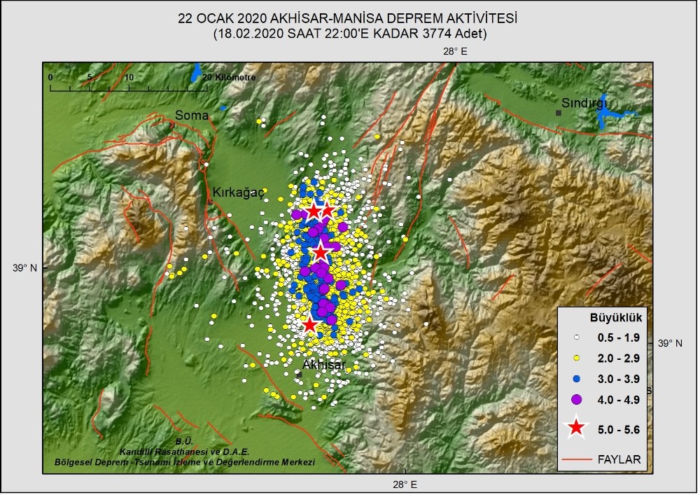 Manisa’da 28 günde 3 bin 774 deprem kaydedildi 