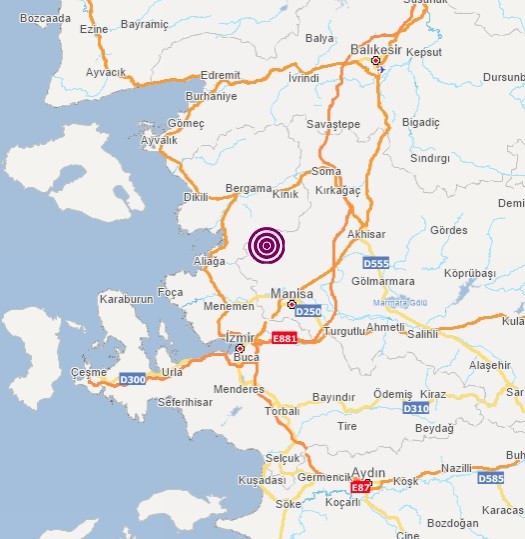 Manisa’da 4.1 büyüklüğünde deprem 