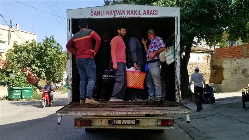 Manisa'da kamyonet kasasında 23 işçi taşıyan sürücüye ceza