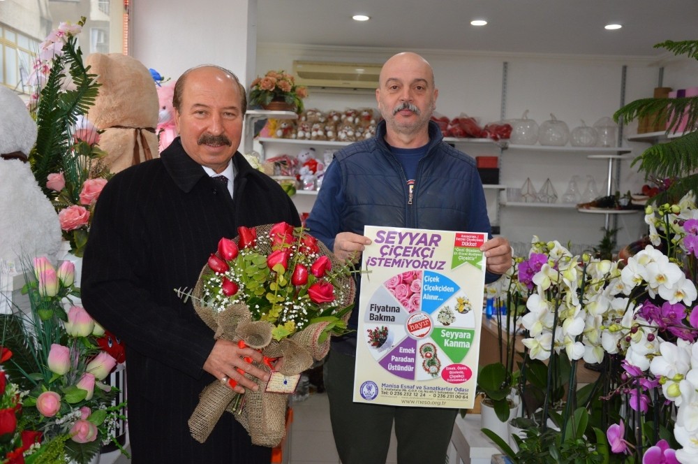 Manisa’da korsan çiçekçilere tepki 