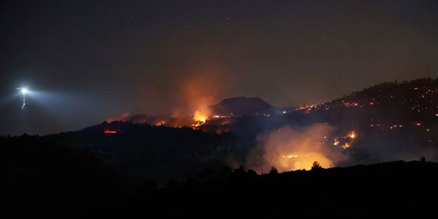 Manisa'da orman yangını! 8 saattir sürüyor