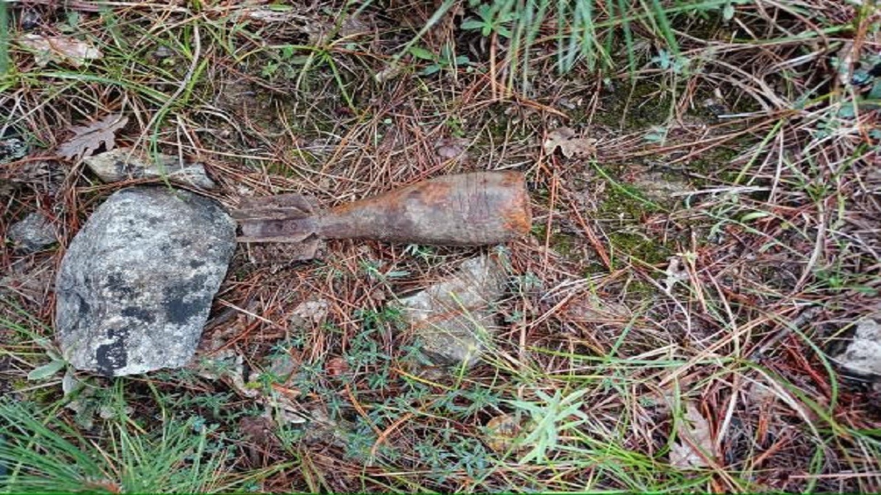 Mantar toplamaya gidip havan topu buldular