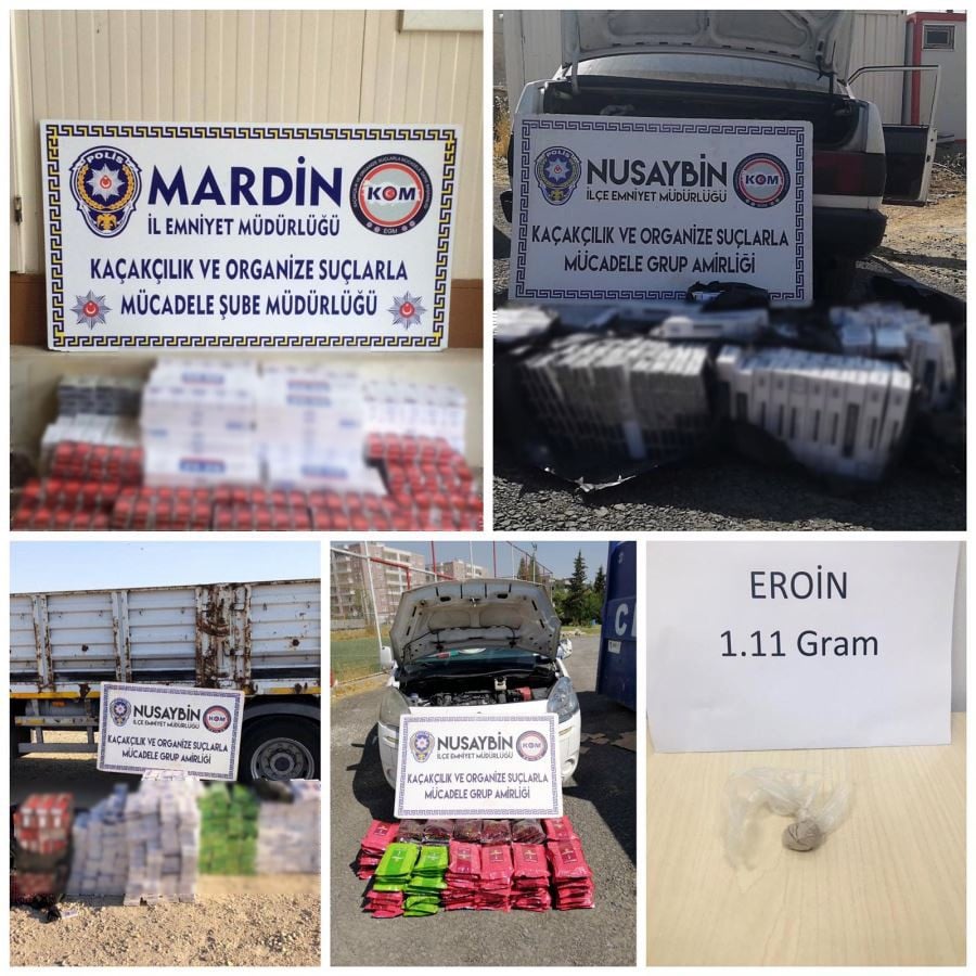 Mardin’de 12 bin 74 paket gümrük kaçağı sigara ele geçirildi 