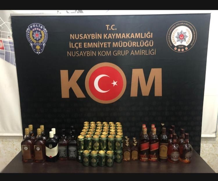 Mardin’de 91 litre kaçak içki ele geçirildi 