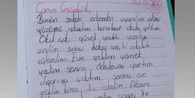 Çocuğun günlüğünde yazanlar şok etti