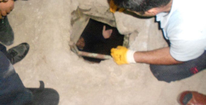 Mardin’de çareyi fosseptik çukuruna girmekte buldu