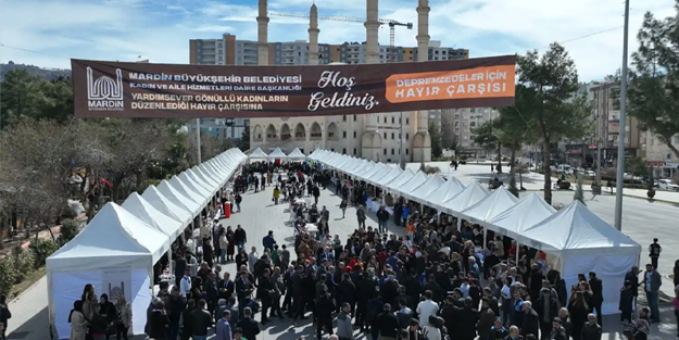 Mardin'de depremzedeler yararına hayır çarşısı açıldı