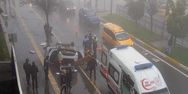 Mardin’de feci kaza! Araç böyle takla attı