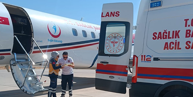 Mardin’den ambulans uçak 3 günlük Gülistan bebek için havalandı