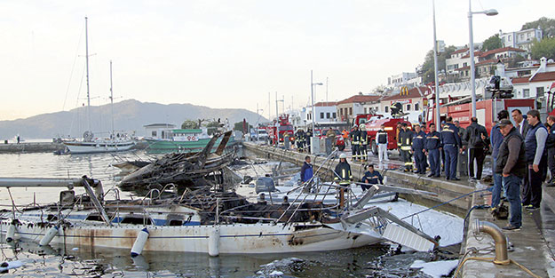 Marina kül oldu