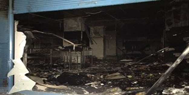 Markete molotoflu saldırı!