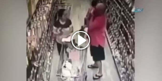 Markette bebek kaçırmaya çalıştı!