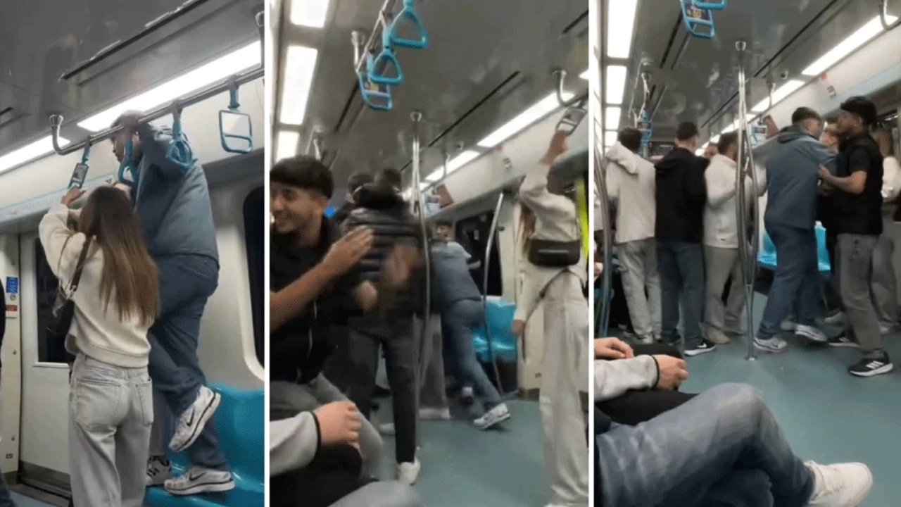 Marmaray ringe döndü! Tekme ve yumruklar havada uçuştu