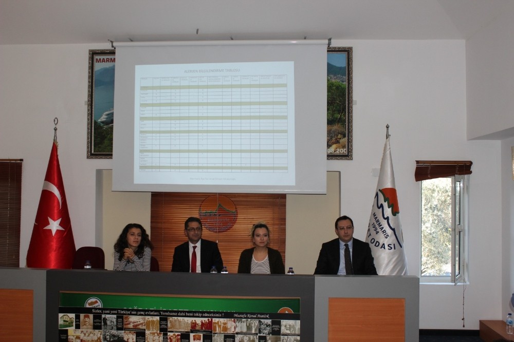 Marmaris İlçe Tarım Müdürlüğü gıda sektörü çalışanlarına yönelik seminer düzenledi 