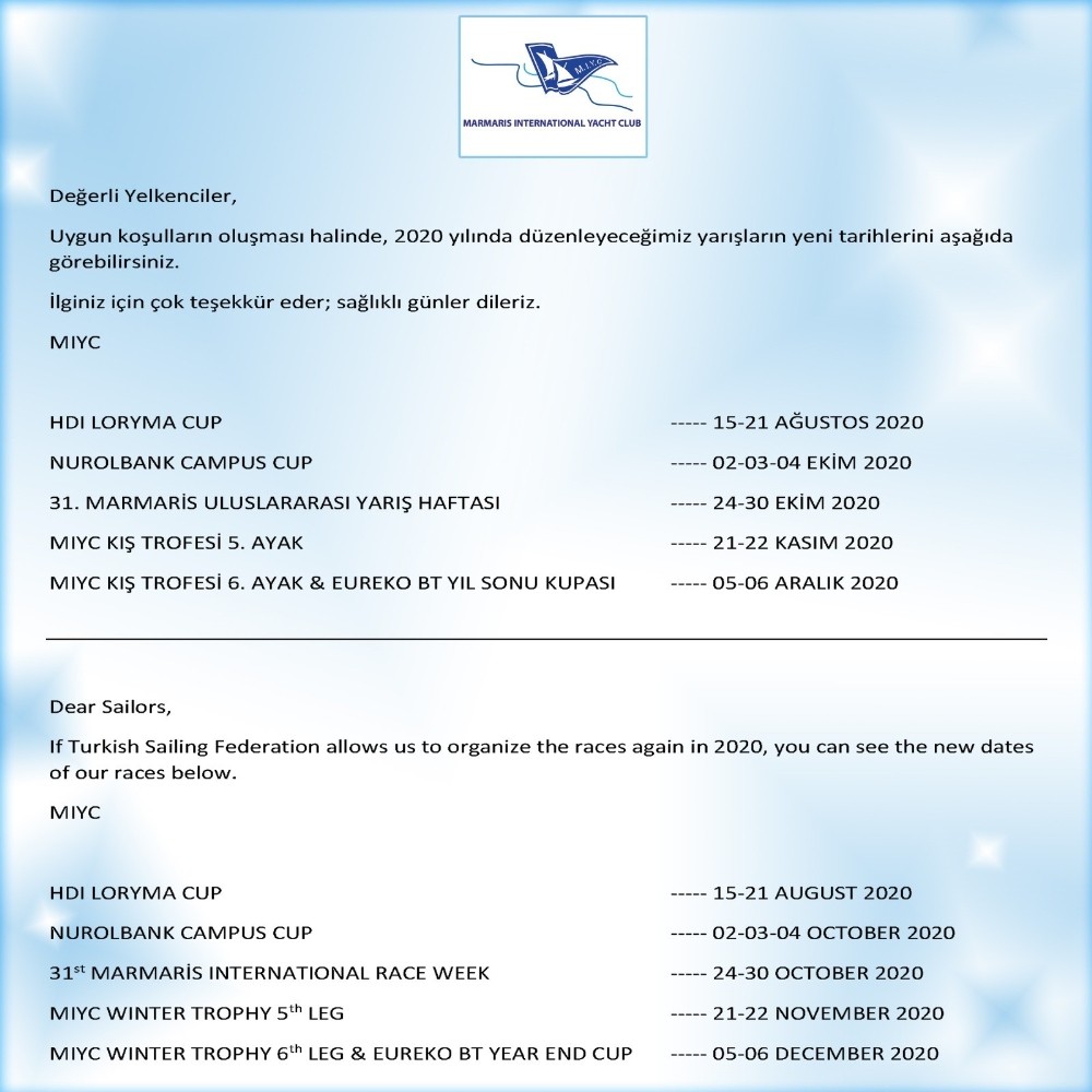 Marmaris Uluslararası Yelkenli Yat Yarışları Ağustos ayında start verecek 
