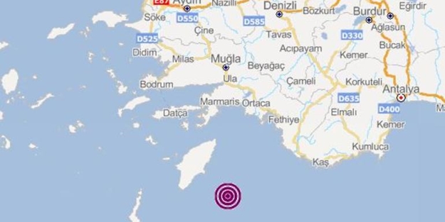 Marmaris açıklarında korkutan deprem!