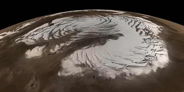 Mars'taki kraterde buzul keşfedildi