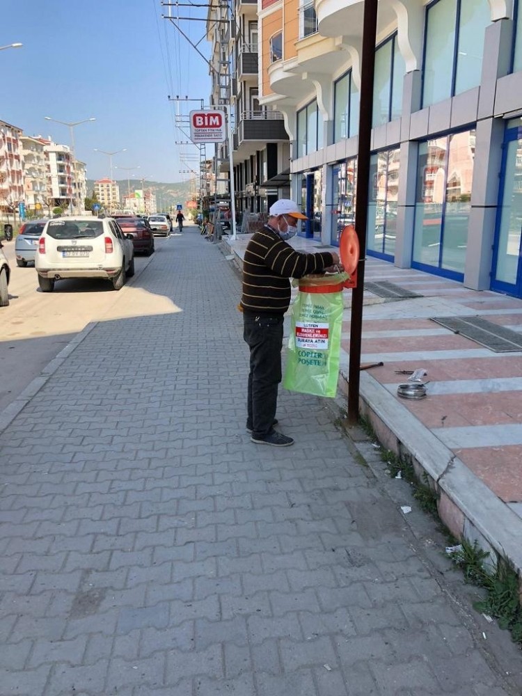 Maske ve eldivenler için özel atık torbası 
